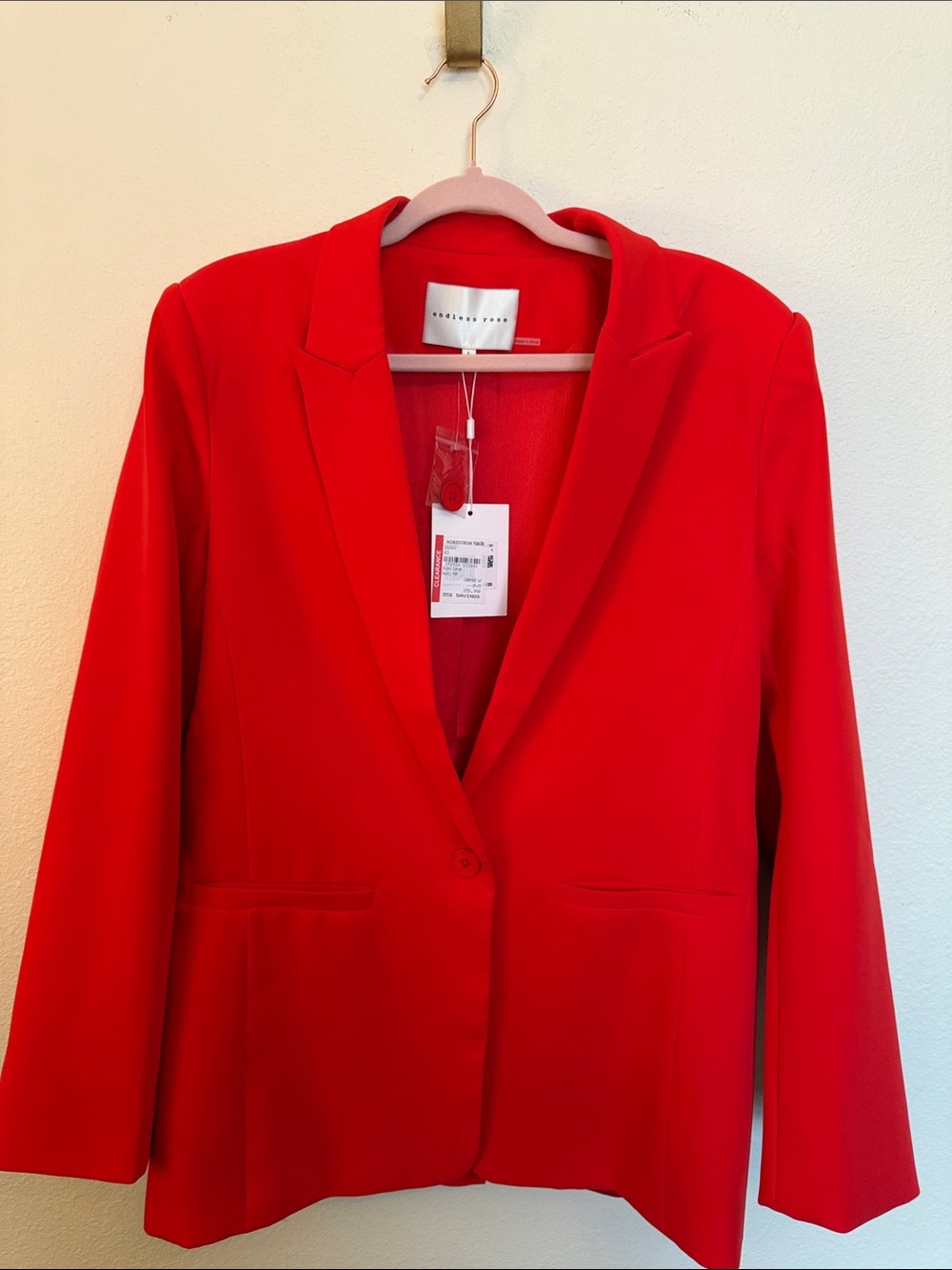 Endless Rose Red Single-Button Blazer